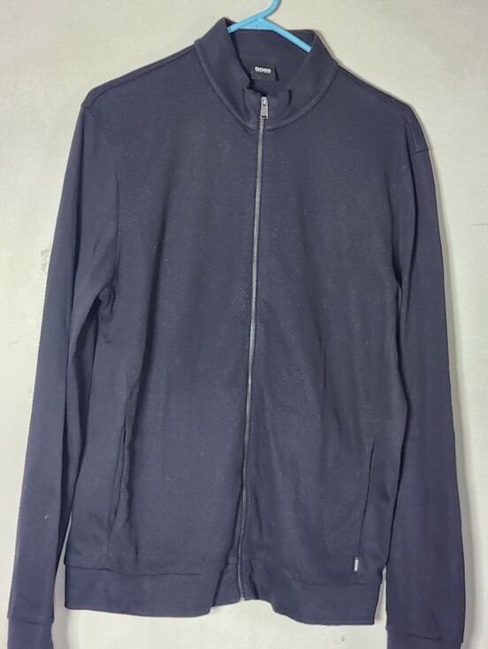 Boss Other - BOSS Men's Dark Navy Full-Zip Sweater